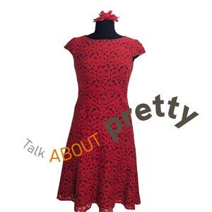 Dress - Anne Klein - Red Lace  - Size 2